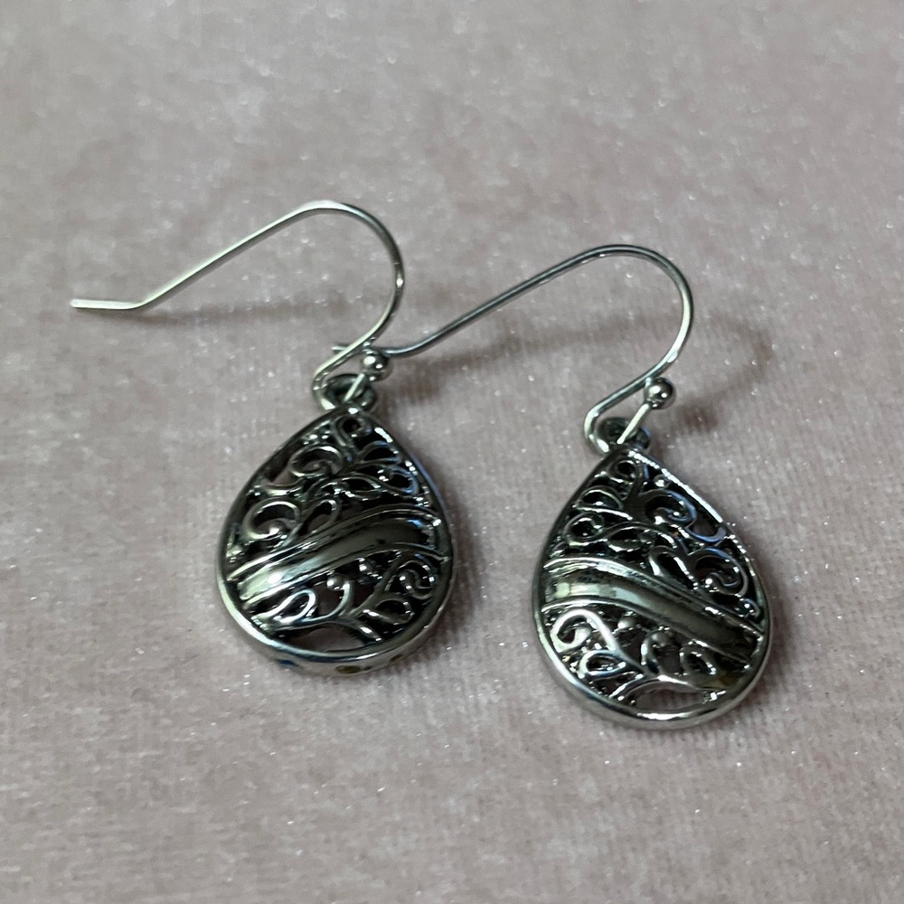 Lia Sophia Silver Teardrop Earrings